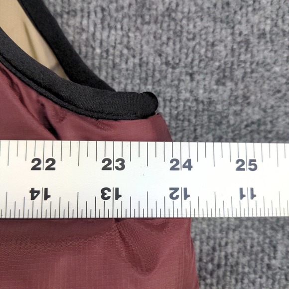 Old Navy Men's Zip Up Reversible Down Puffer Vest Red Tan Large Mock Neck - Picture 16 of 16